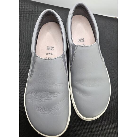 Birkenstock Oswego Womens Size 8 US 39 EU Gray Leather Slip On Sneakers Shoes - Picture 3 of 8